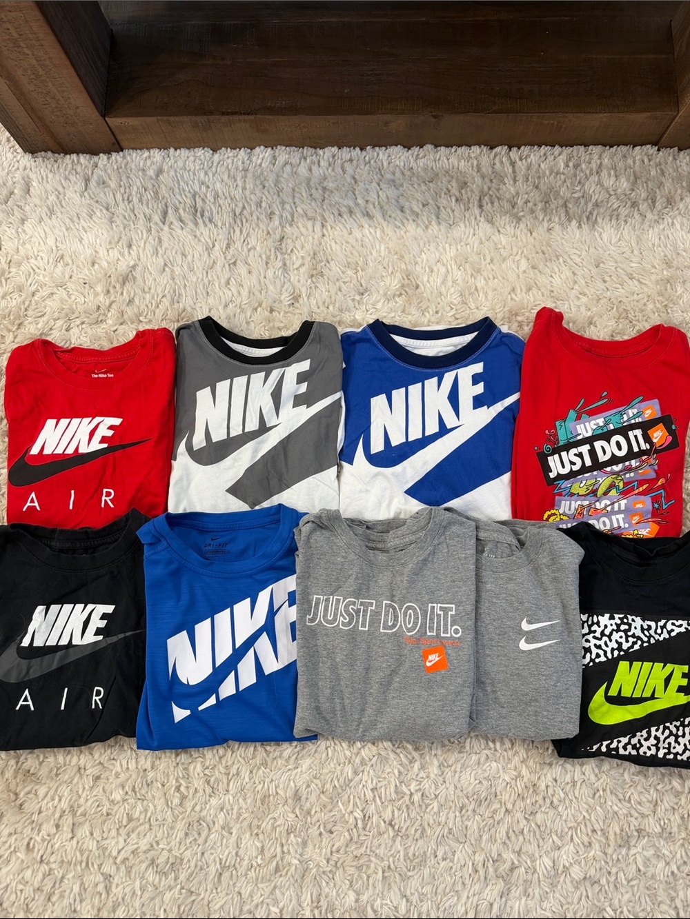 BUNDLE Nike Boys T-Shirt Bundle Youth Large 9 Piece Nike Air Just Do It